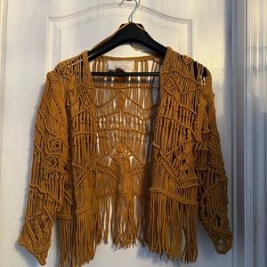 Gorgeous short fringe sweater